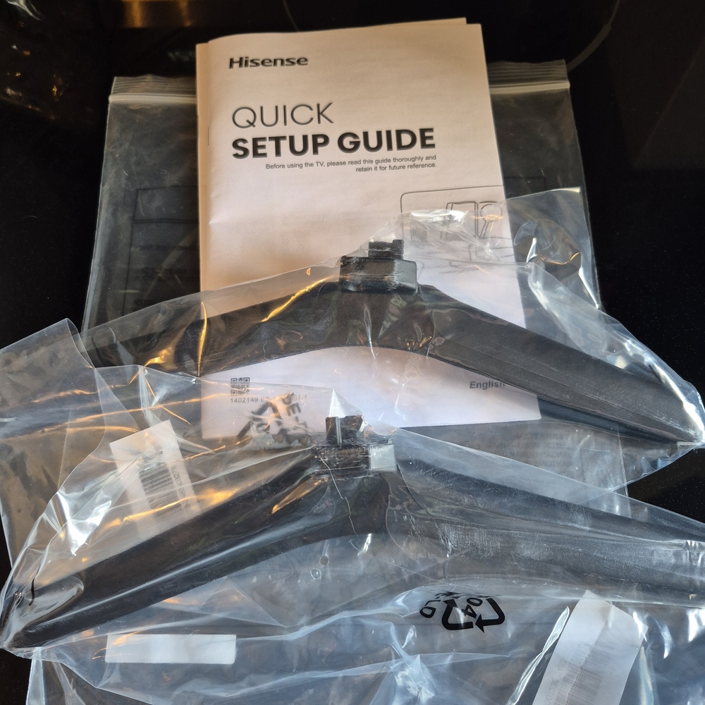 Hisense Black TV Stand Legs with Setup Guide